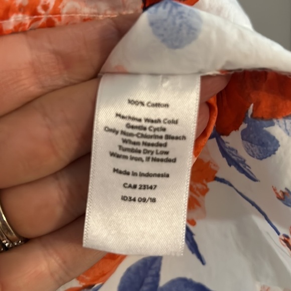 Talbots Ruffle Floral Popover Blouse size 1X petite - Picture 4 of 5